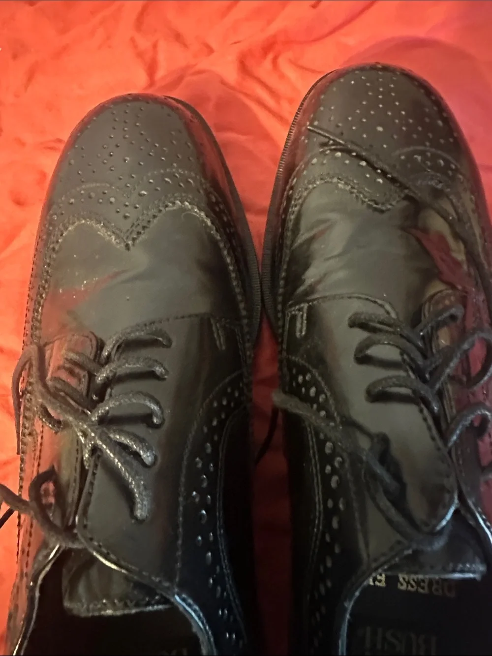 Nunn Bush Black Leather Wingtip Dress Flex Oxfords